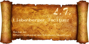 Liebenberger Tacitusz névjegykártya